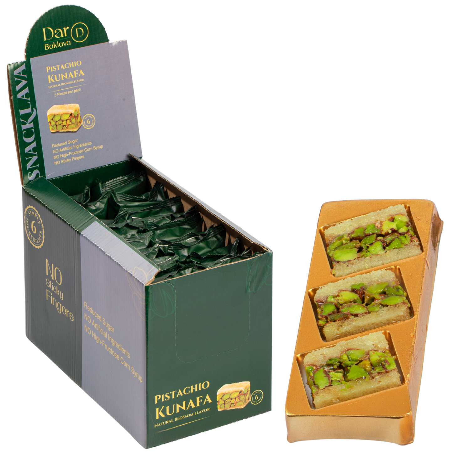 Kunafa White Pistachio - Snacklava® | 20 Packs