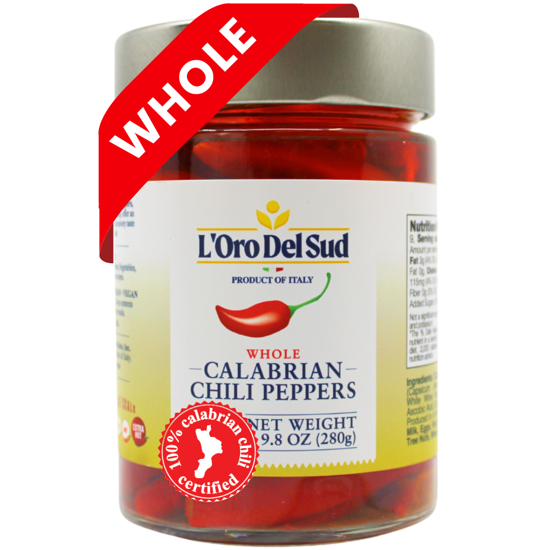 L'Oro Del Sud, Whole Calabrian Chili Peppers, 9 oz (255 g)