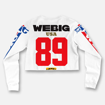 ZERO FUCKS SIGNATURE SERIES USA EDITION LONG SLEEVE CROP TEE