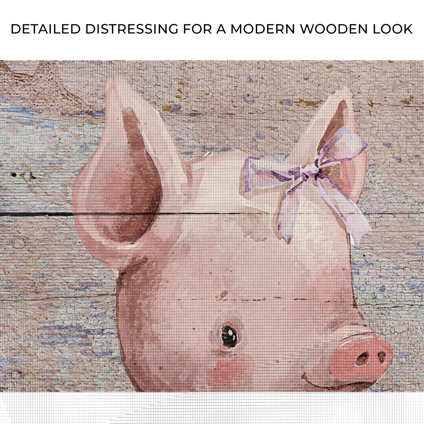 Simple Ribbon Dress Pig Canvas Wall Art