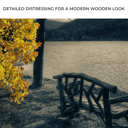 Lake Side Yellow Maple Tree Canvas Wall Art