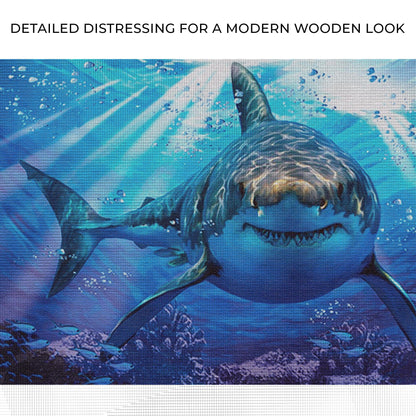 Underwater White Shark Canvas Wall Art