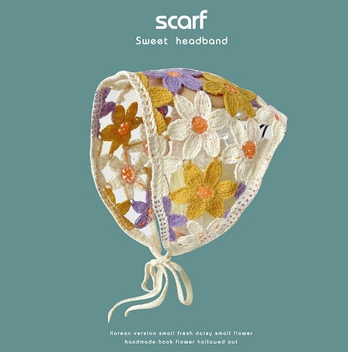 Hand-Knitted Triangular Headcloth Sweet Style