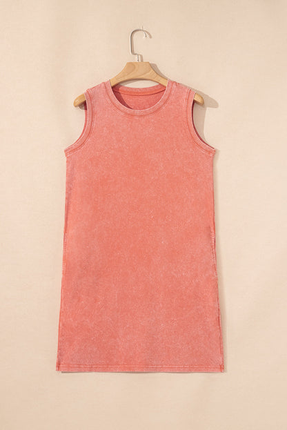 Mineral Wash Pocketed Tank Mini Dress
