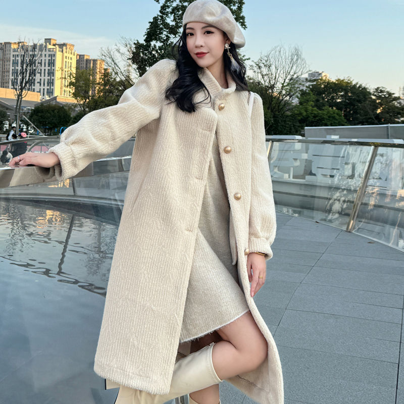 Faux Lamb Fur Leather Coat