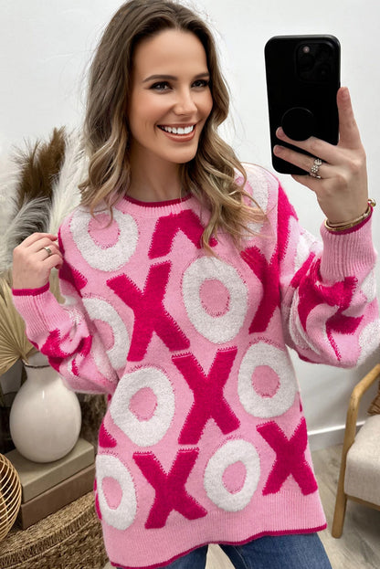 Valentine XOXO Drop Shoulder Crewneck Sweater