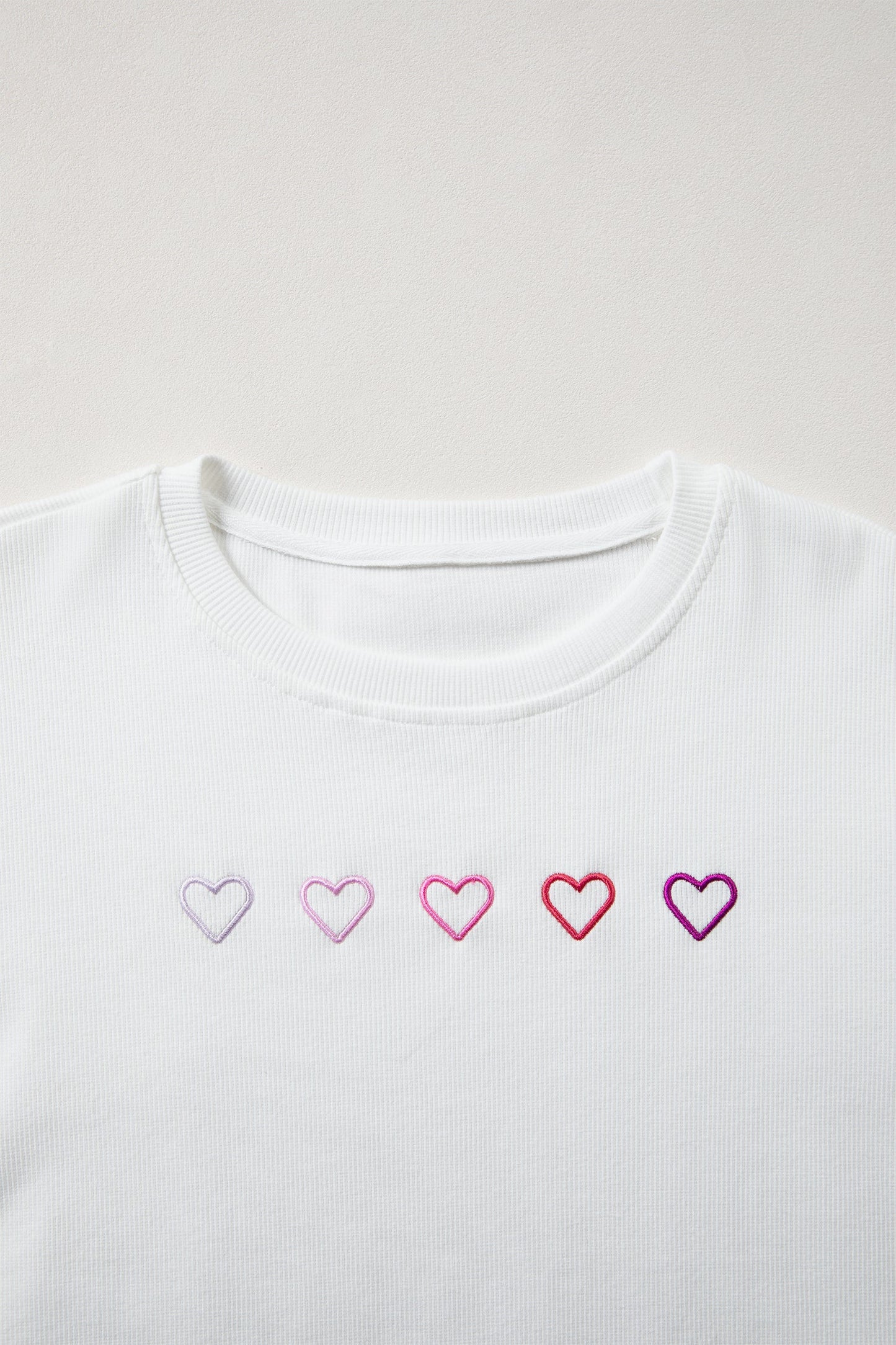 Drop Shoulder Sweatshirt with 3D Heart Detail