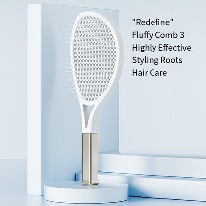 Tennis Racket Fluffy Comb: Airbag Cushion Massage for Thick Hair