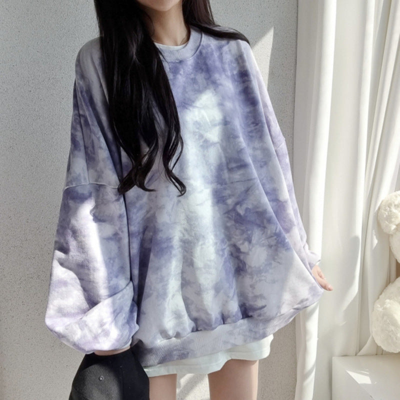 Korean Tie-Dyed Loose Cotton Sweater