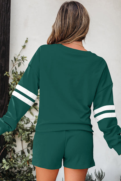 Varsity Stripe Sweatshirt and Short Set