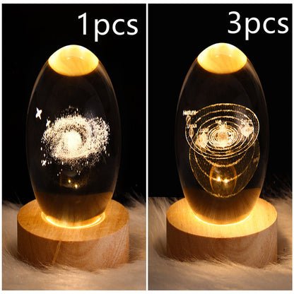 LED Galaxy Crystal Ball 3D Moon Lamp