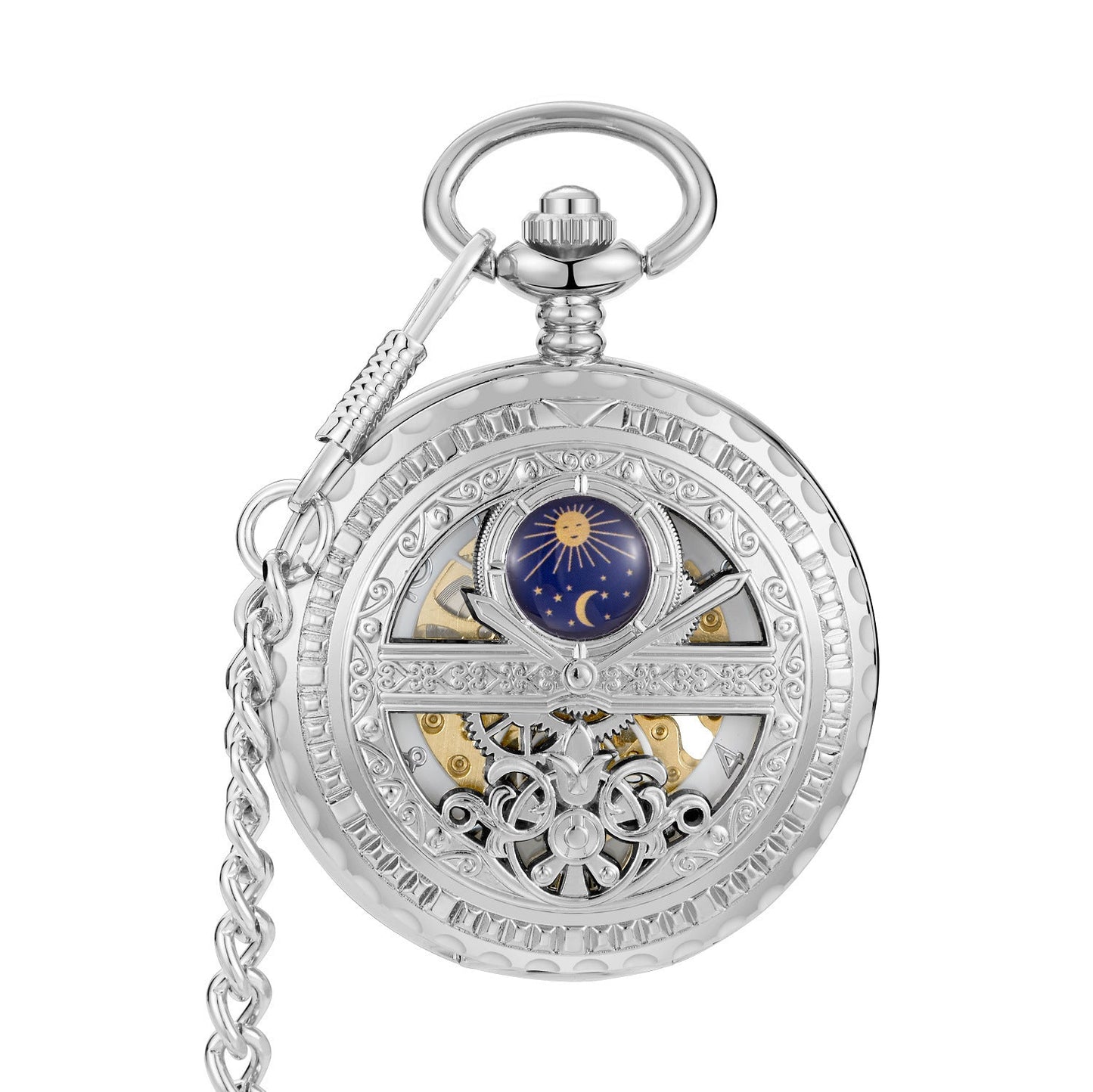Golden Retro Semi-automatic Mechanical Pocket Watch