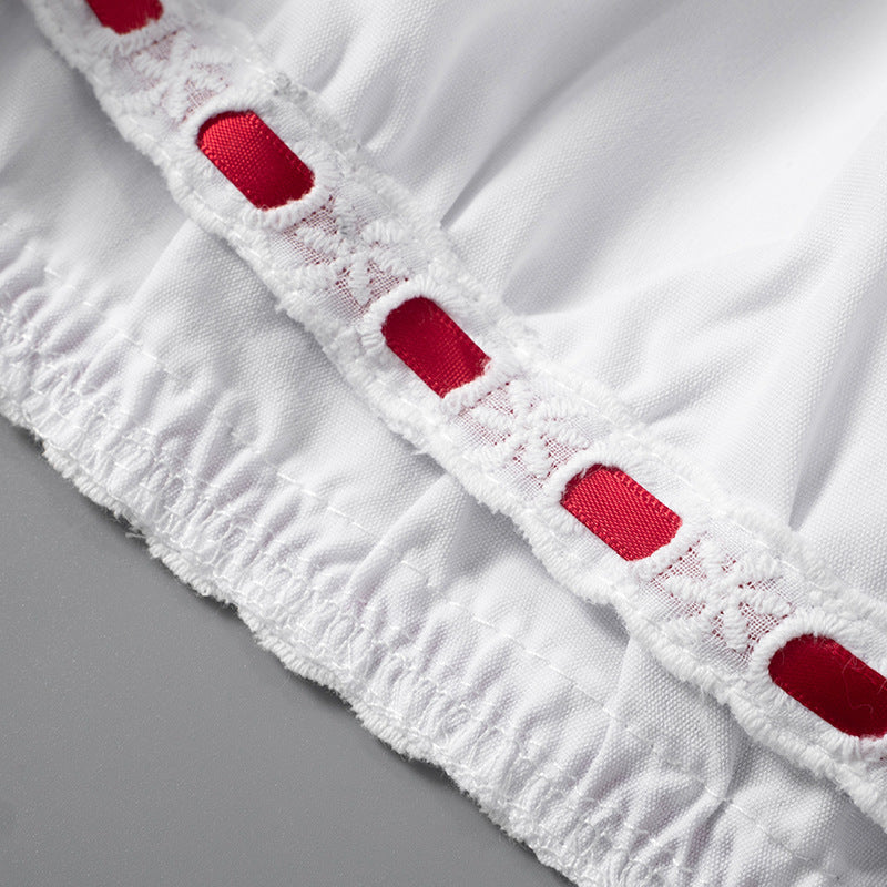 Lace Bow Contrast Color Shorts