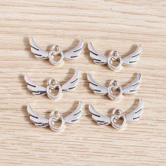 Electroplated Hollow Love Angel Wings Pendant