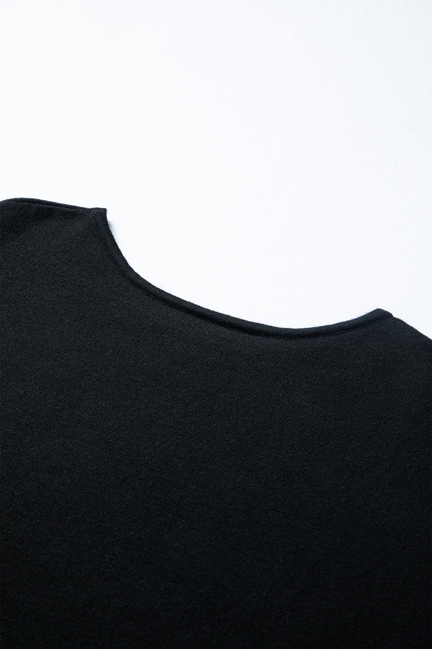 Solid Asymmetric Neck Sweater Mini Dress