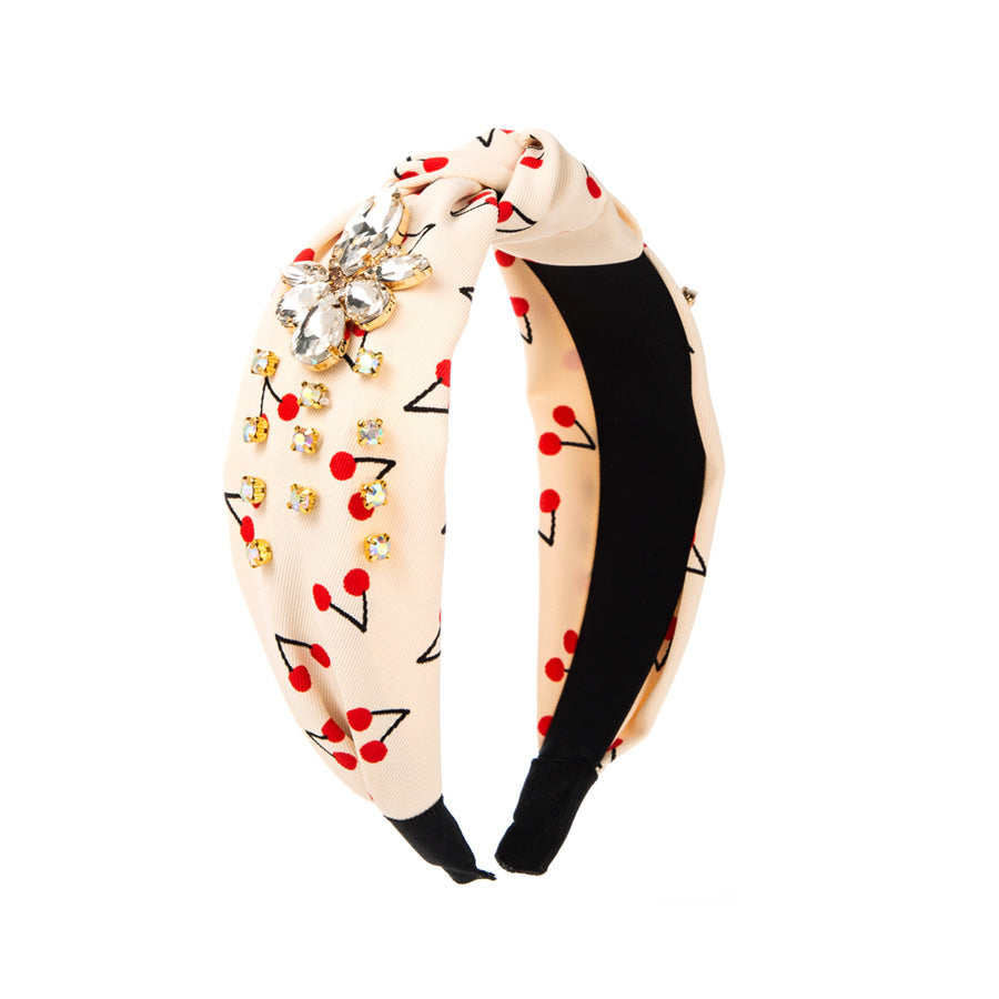Cherry Print Mid-Knot Headband Wild Style