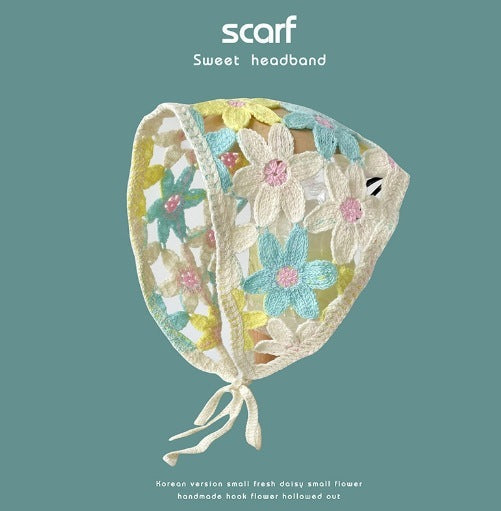 Hand-Knitted Triangular Headcloth Sweet Style