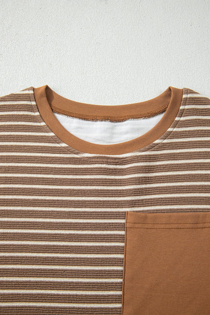 Stripe Crew Neck Tee and Drawstring Pants