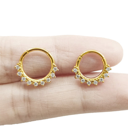 Lace Inlaid Zircon Nose Ring
