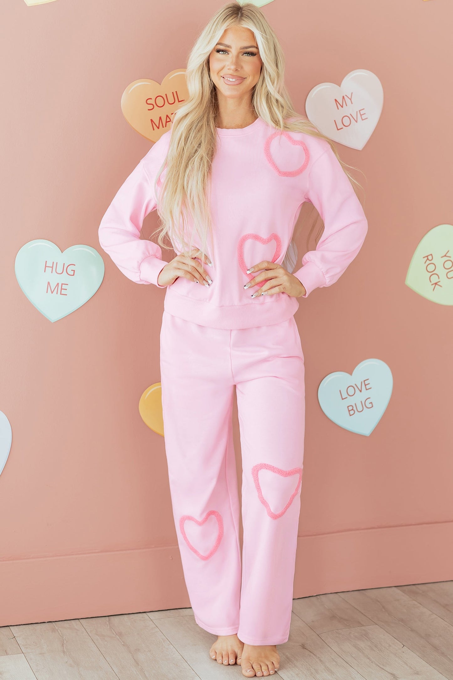 Valentine Chenille Heart Top and Pants Set