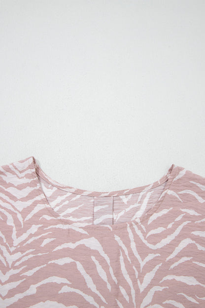 Abstract Cuff Top & Shorts Loose Set