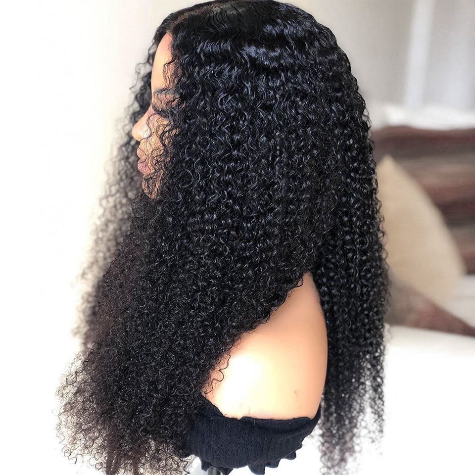 Long Kinky Curly Lace Front Wig Human Hair