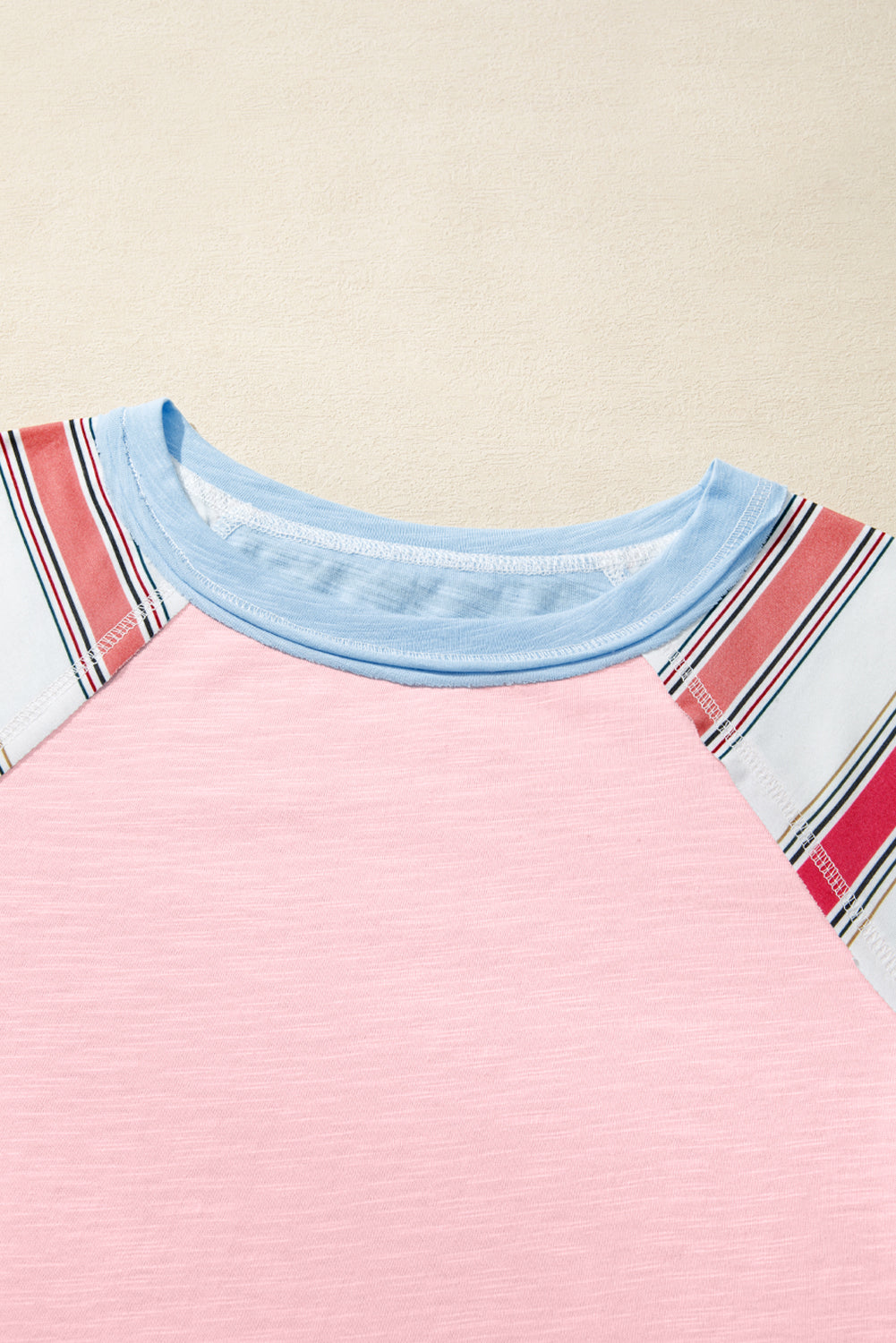 Stripe Patchwork Reverse Seam Long Sleeve Top