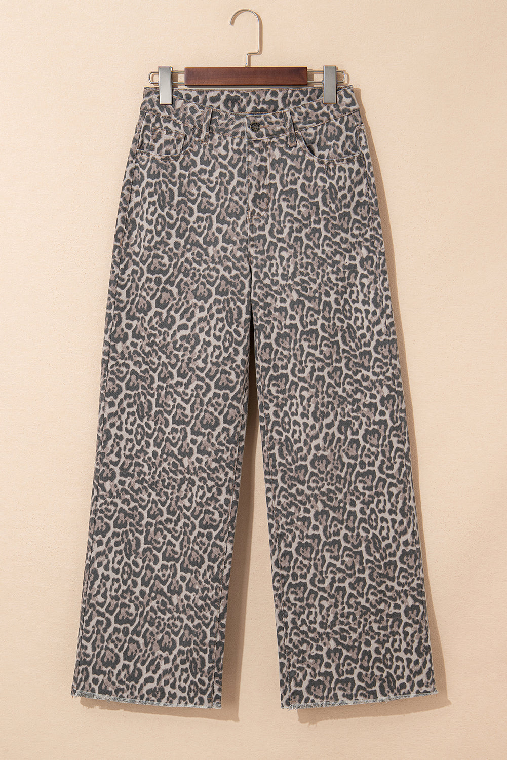 Frayed Edge Wide Leg High Waist Jeans