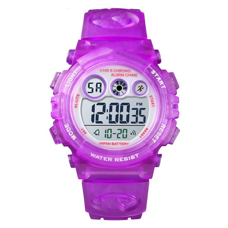 Colorful Transparent Student Electronic Watch