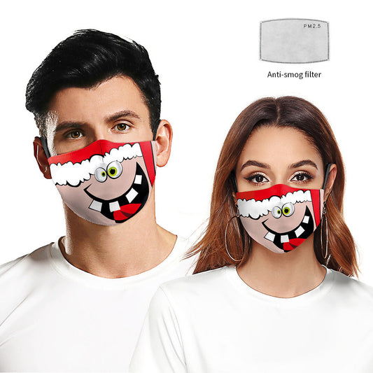 Christmas Funny Digital Printing Double-layer Dust Mask