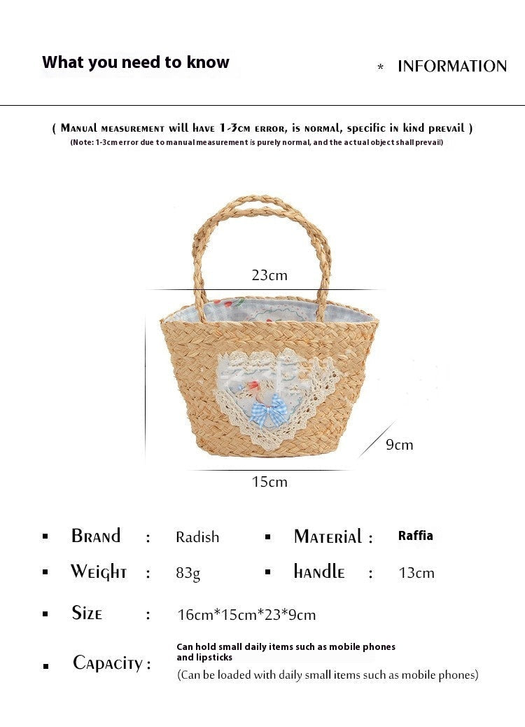 Hand-Woven Raffia Vegetable Basket