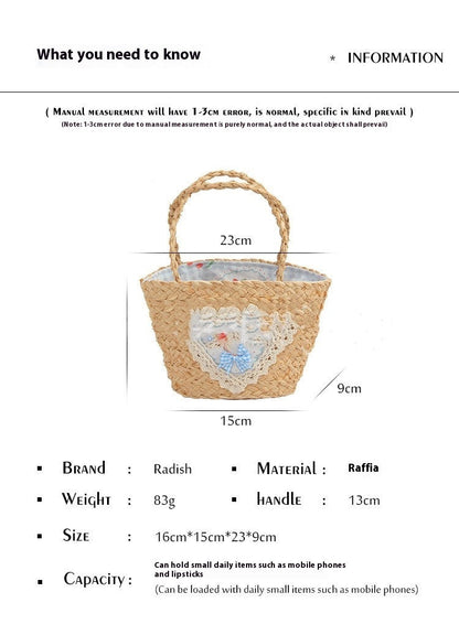 Hand-Woven Raffia Vegetable Basket