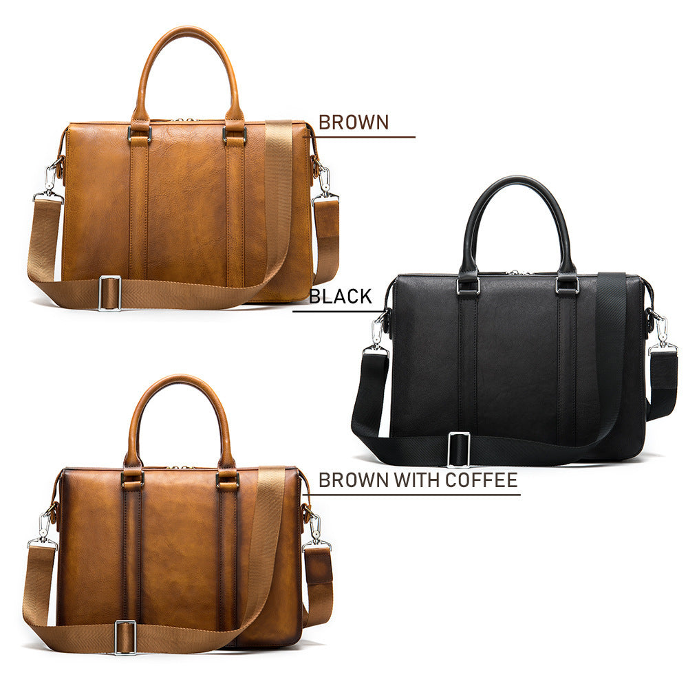 Fashionable Vintage Men's Leather Briefcase