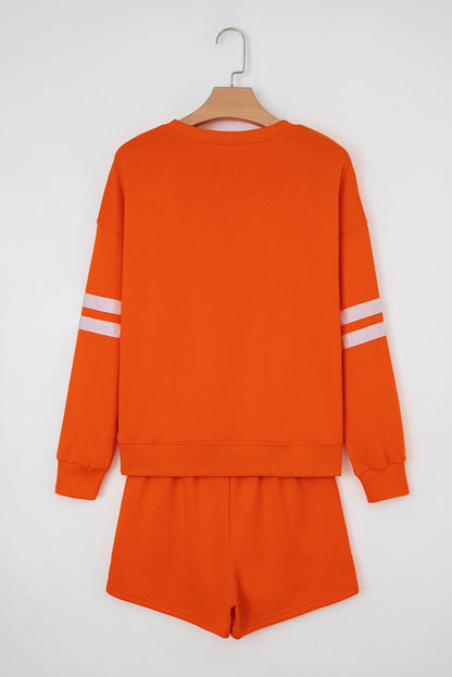 Varsity Stripe Sweatshirt and Short Set