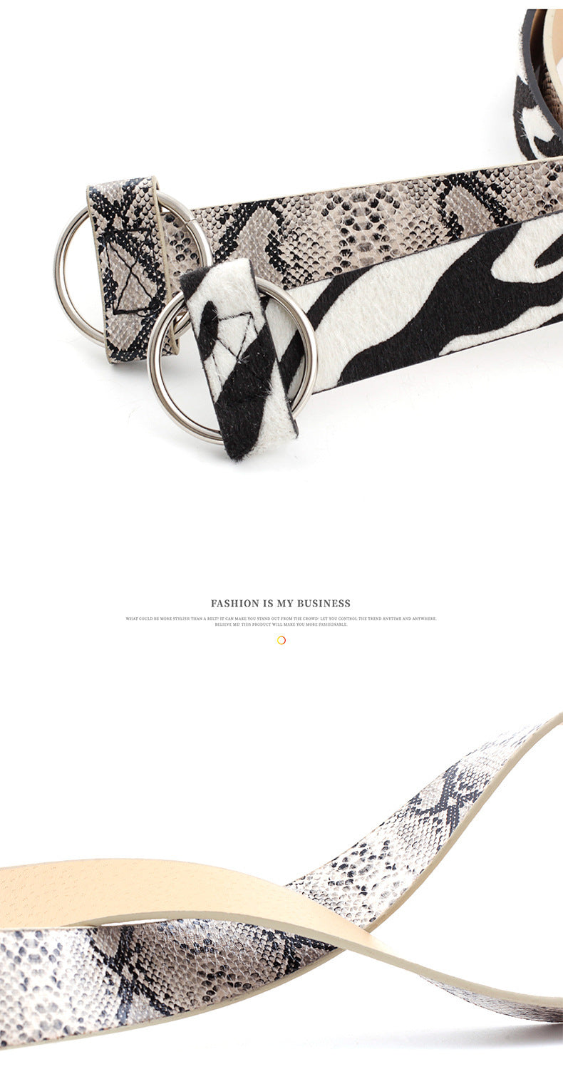 Women's Needle Free Round Buckle Belt