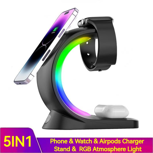4-in-1 Magnetic Wireless Charger - Fast Charging for Phone, AirPods, iPhone, and Watch