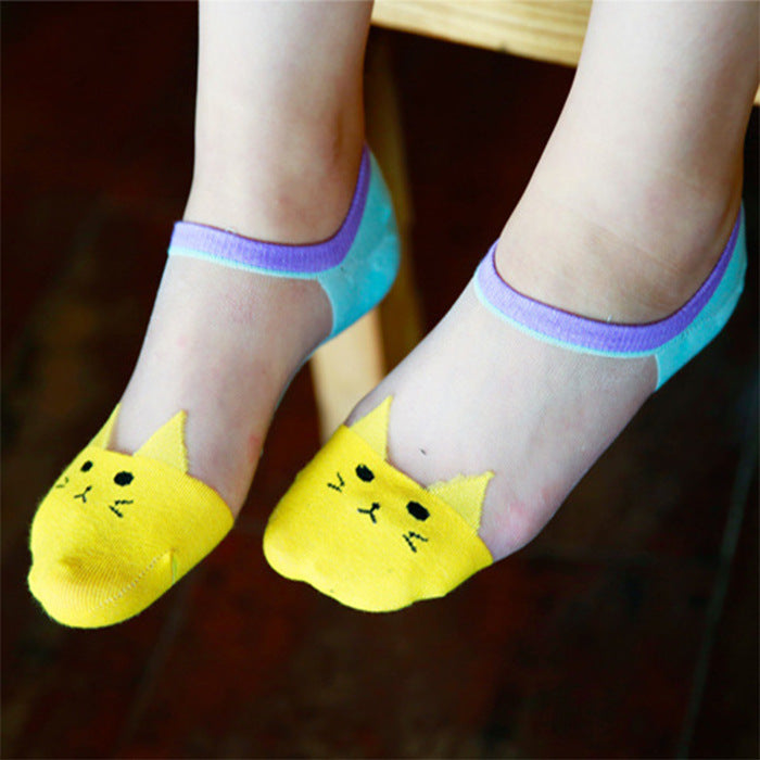 Cartoon Crystal Transparent Ankle Socks