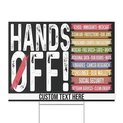 Hands Off Democracy Yard Sign – Personalized 8647 Anti Trump Anti MAGA Political Protest Banner for Democrat Resistance, Outdoor FDT & DOGE Yard Display 682189