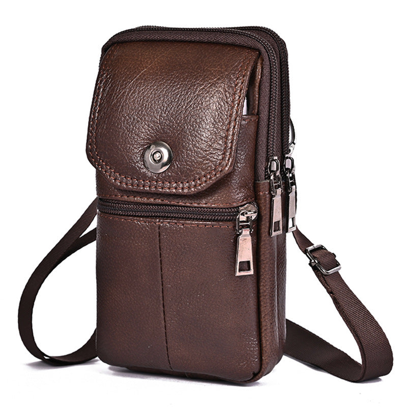 Men's Outdoor Leather Belt Bag Versatile Style