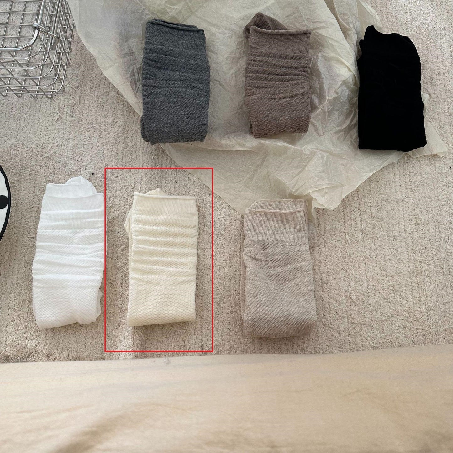 Colorful String Mesh Hollow Mid-Calf Socks