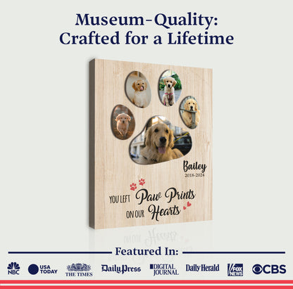 Pet Memorial Sign You Left Paw Prints On Our Hearts II