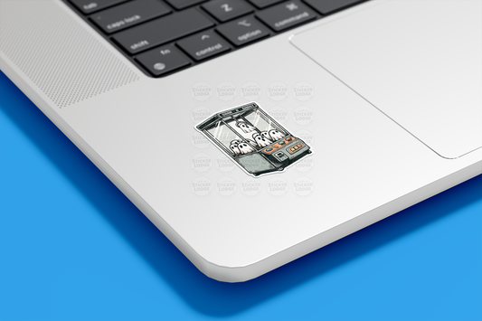 Ghost Arcade Vinyl Sticker - Cute Grab A Ghost Claw Machine