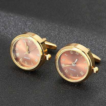 Men's Rotatable Golden Cufflinks