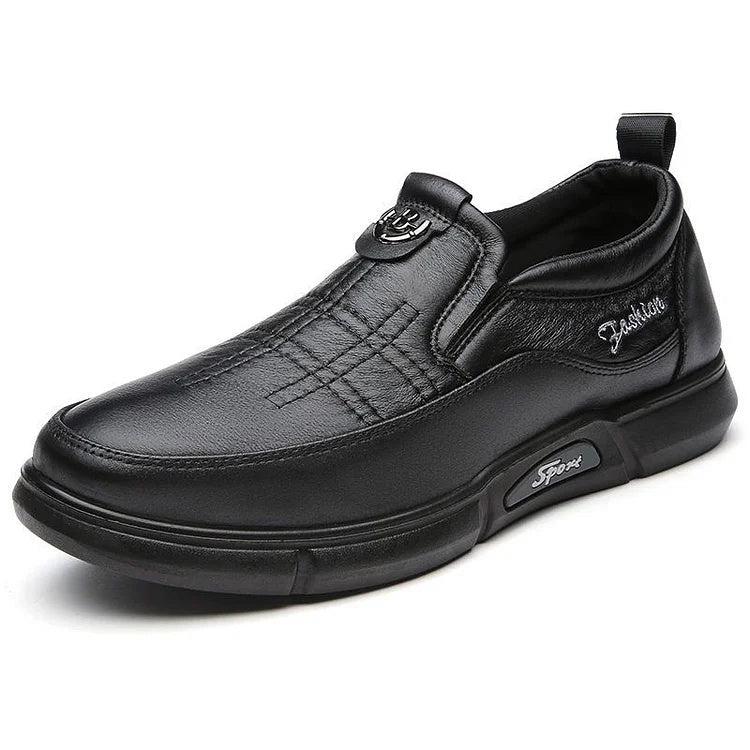 Middle-aged and Elderly Men's Soft Bottom Leather Shoes
