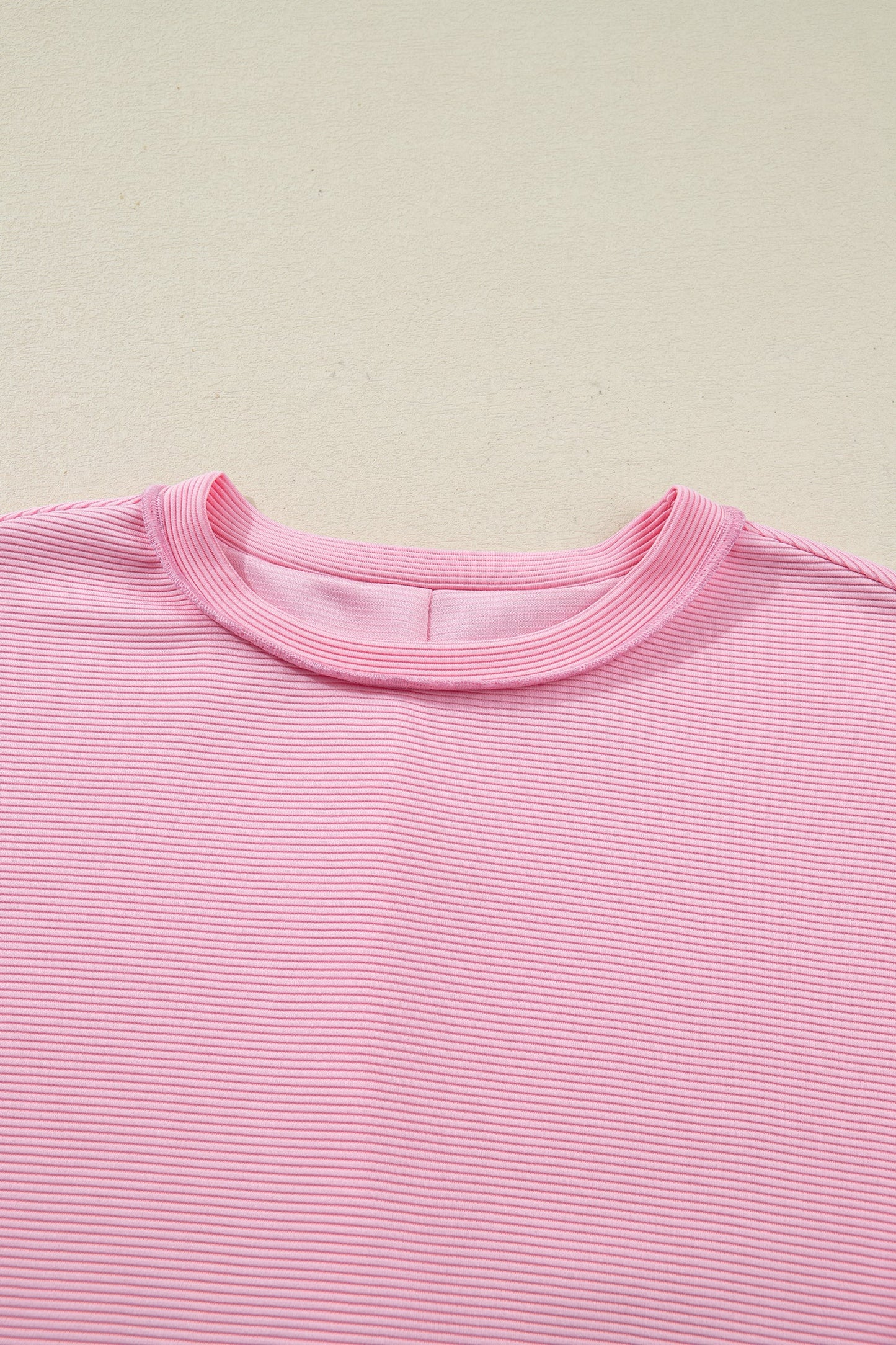 Ribbed Exposed Seam Drop Shoulder Pullover