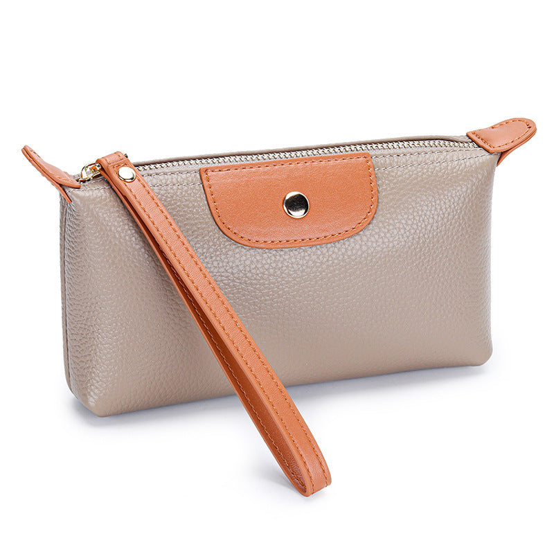 First Layer Women's Leather Large Capacity Clutch Handbag