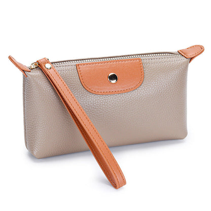 First Layer Women's Leather Large Capacity Clutch Handbag
