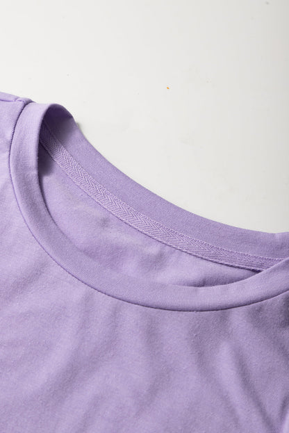Solid Short Sleeve Crew Neck Tee