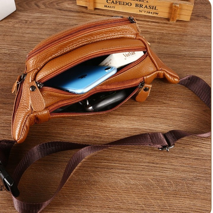 Men's Waterproof Leather Waist Bag