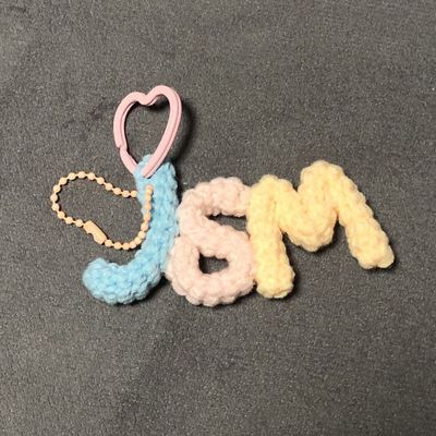 Wool Crochet Letter Pendant Keychain Kit